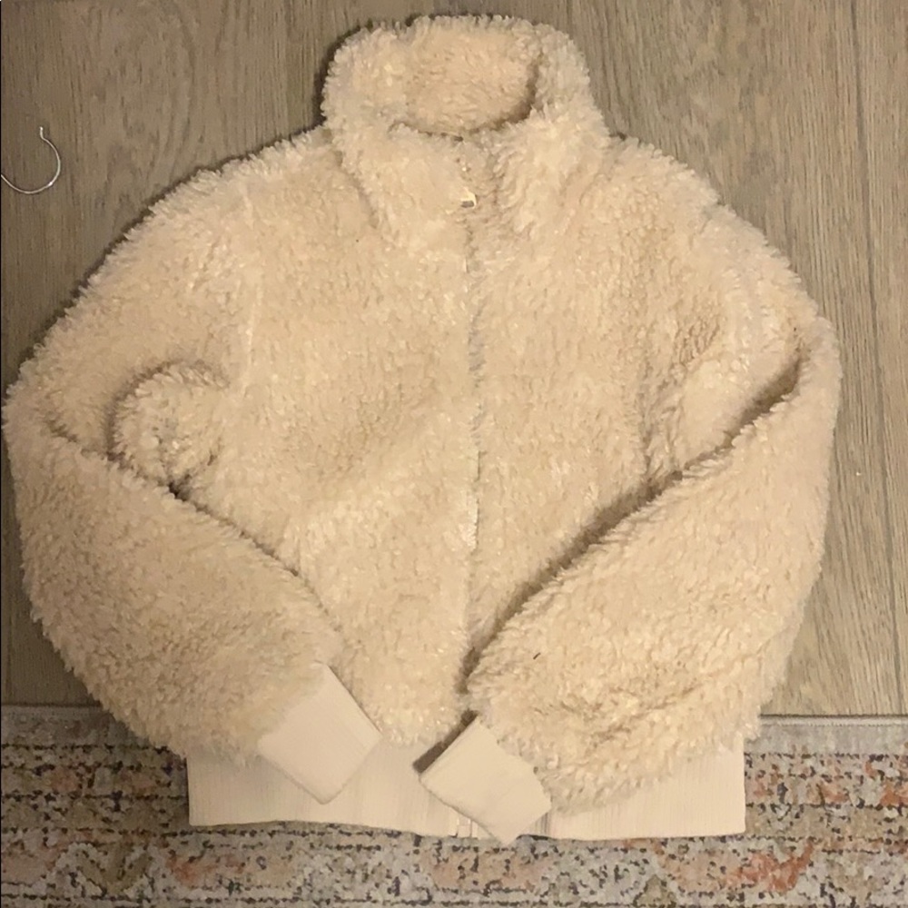 Zara Cream Fuzzy Jacket